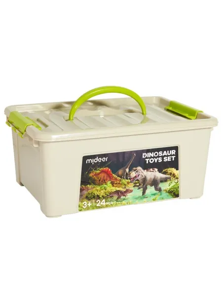 Zestaw 24 figurek dinozaurów w zestawie z przenośnum pudełkiem Mideer