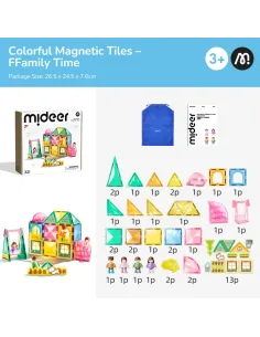 Klocki magnetyczne Rodzina 32 elementy Mideer 2