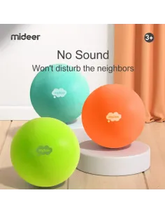 Cicha puszysta piłka Turkusowa 18 cm Mideer 2