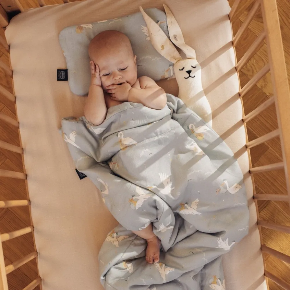 Pościel bawełniana La Millou BEBE MIGNON VANILLA rozmiar M z kołderką i poduszką