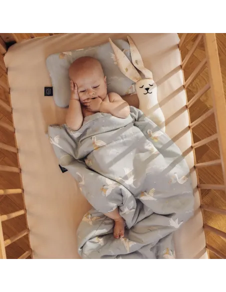 Pościel bawełniana La Millou BEBE MIGNON VANILLA rozmiar M z kołderką i poduszką