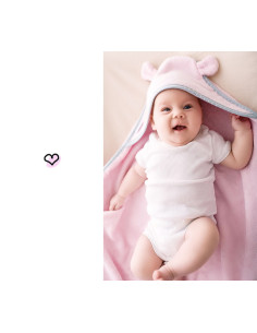 Lullalove Ręcznik Kąpielowy z Kapturkiem Różowy 85 2